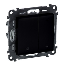 Изображение товара Legrand Valena LIFE Black. Светорегулятор кнопочный универсальный 400Вт без нейтрали. С лицевой панелью. Антрацит..