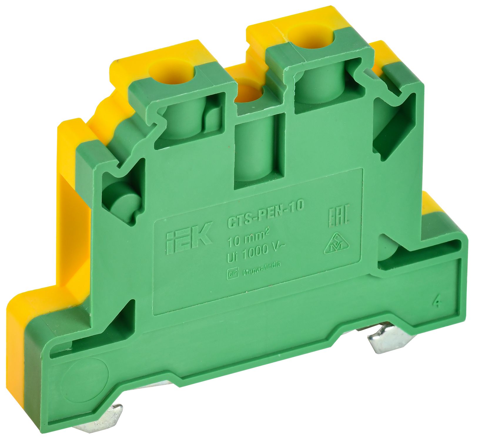 Изображение товара IEK Колодка клеммная CTS-PEN земля 10мм2 желто-зеленая