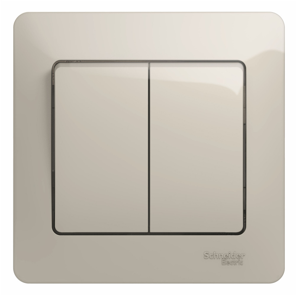 Изображение товара Systeme Electric Glossa Молочный Выключатель 2-клавишный, сх.5, 10AX (в сборе)