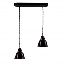 Изображение товара BIRONI Кампана Керамика Черный Светильник на витом проводе(цвет титан), 2 плафона, 717/119