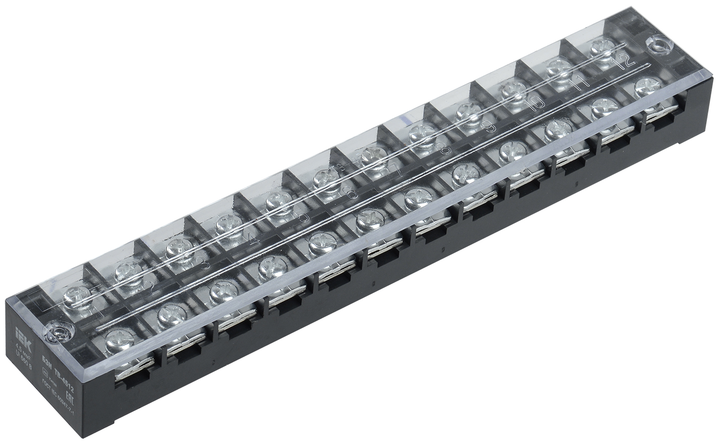 Изображение товара IEK Блок зажимов БЗН ТВ-4512 4,5 мм2 45A 12 пар