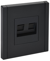 Изображение товара IEK FORTE&PIANO Черный Розетка двойная RJ11+RJ45 кат.5E FP135