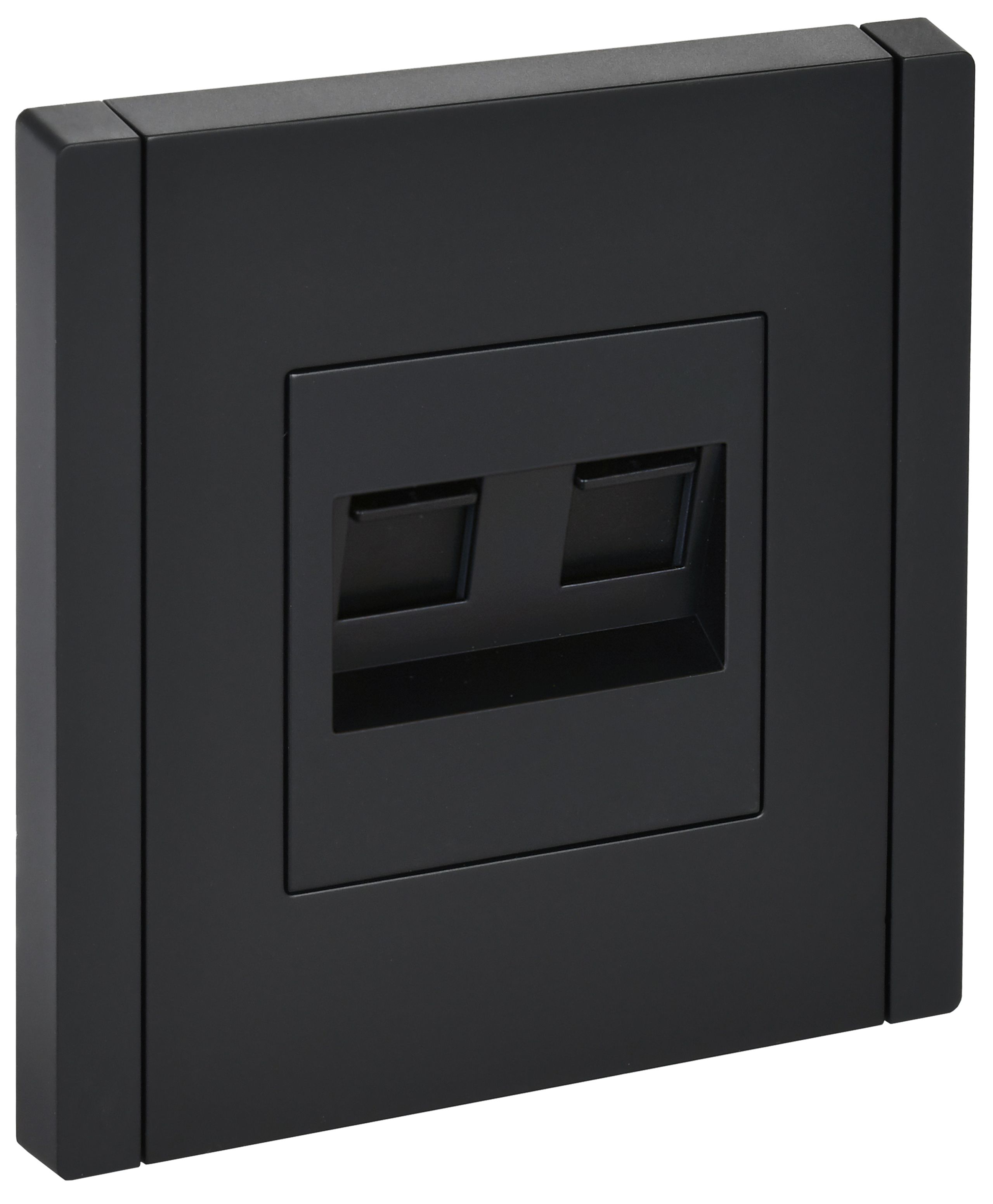 Изображение товара IEK FORTE&PIANO Черный: двойная информационная розетка RJ11+RJ45 Cat5E FP135