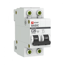 Изображение товара EKF Basic ВА 47-29 Автоматический выключатель  (С) 2P  20А 4,5кА.