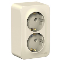 Изображение товара Systeme Electric Blanca наруж Молочная Розетка 2-ая с/з без шторок 16А, 250В, изолир. пластина