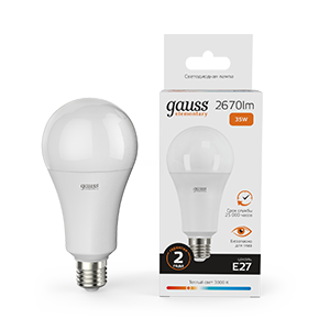 Изображение товара Gauss Лампа Elementary A67 35W 2670lm 3000K E27 LED Изображение товара Gauss Лампа Elementary A67 35W 2670lm 3000K E27 LED