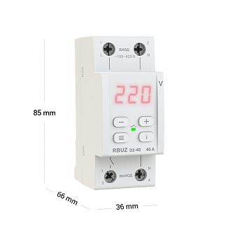 Изображение товара Welrok D2-40 red Реле напряжения 40 А (max 50 A) 8 800 ВА, 3х клеммные