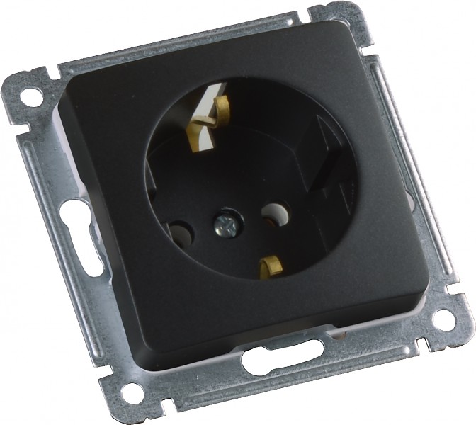 Изображение товара Hegel Мастер внутр Черная РС16-411-08 Розетка с/з, механизм