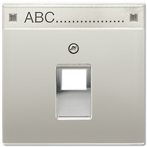 Изображение товара JUNG LS 990 Edelstahl Накладка 1-ой наклонной ТЛФ/комп розетки с полем для надписи