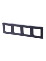 Изображение товара ABB EPJ Levit сталь / дымчатый чёрный Рамка 4 поста