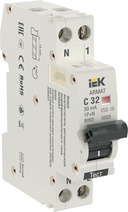 Изображение товара IEK ARMAT АВДТ B06S 1P+NP C32 30мА тип AC (18мм)