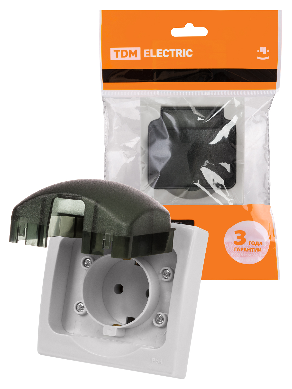 Изображение товара TDM Розетка 2П+З скрытой установки IP54 16А серая "Вуокса"