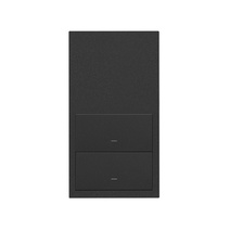 Изображение товара Simon 100 Черный матовый Кит 2 поста, фронт. 1 рамка вертикальная + 2 клавиши выключателей