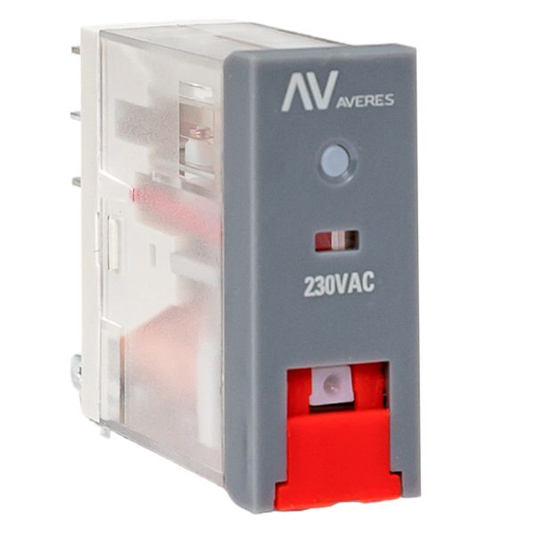 Изображение товара EKF Averes Реле промежуточное с кнопкой и мех. индикацией RPAt 22/2 8A 230В AC.