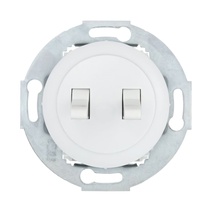 Изображение товара Ecoplast LK Vintage Выключатель 2-рычажковый (схема 5) 16 A, 250 B (белый)