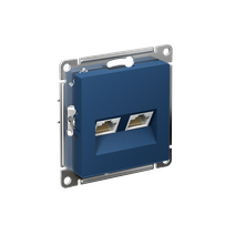 Изображение товара Systeme Electric AtlasDesign Аквамарин Розетка двойная компьютерная RJ45+RJ45, кат.5E, механизм