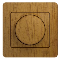 Изображение товара Systeme Electric Glossa Дерево Дуб Светорегулятор (диммер) поворотный, 300Вт (в сборе с рамкой)