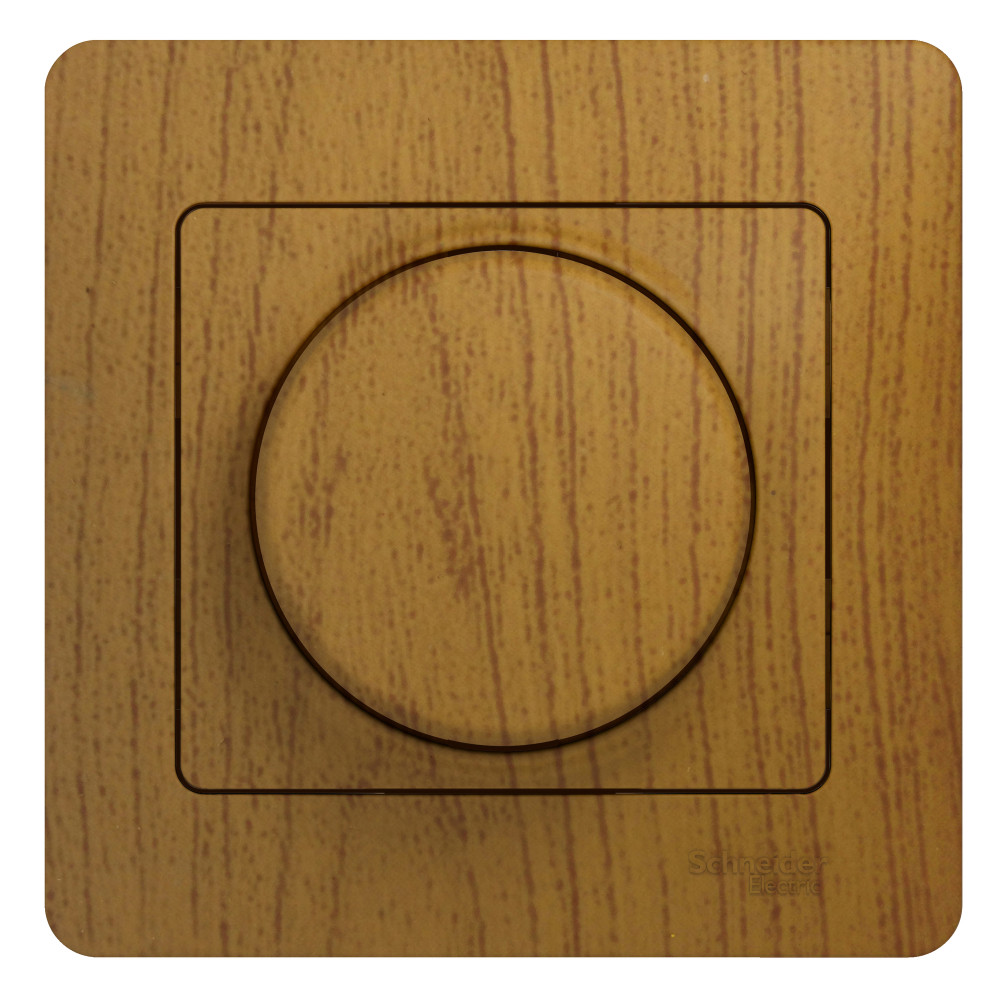 Изображение товара Светорегулятор Glossa Дуб — поворотный 300 ВА, сборка с рамкой