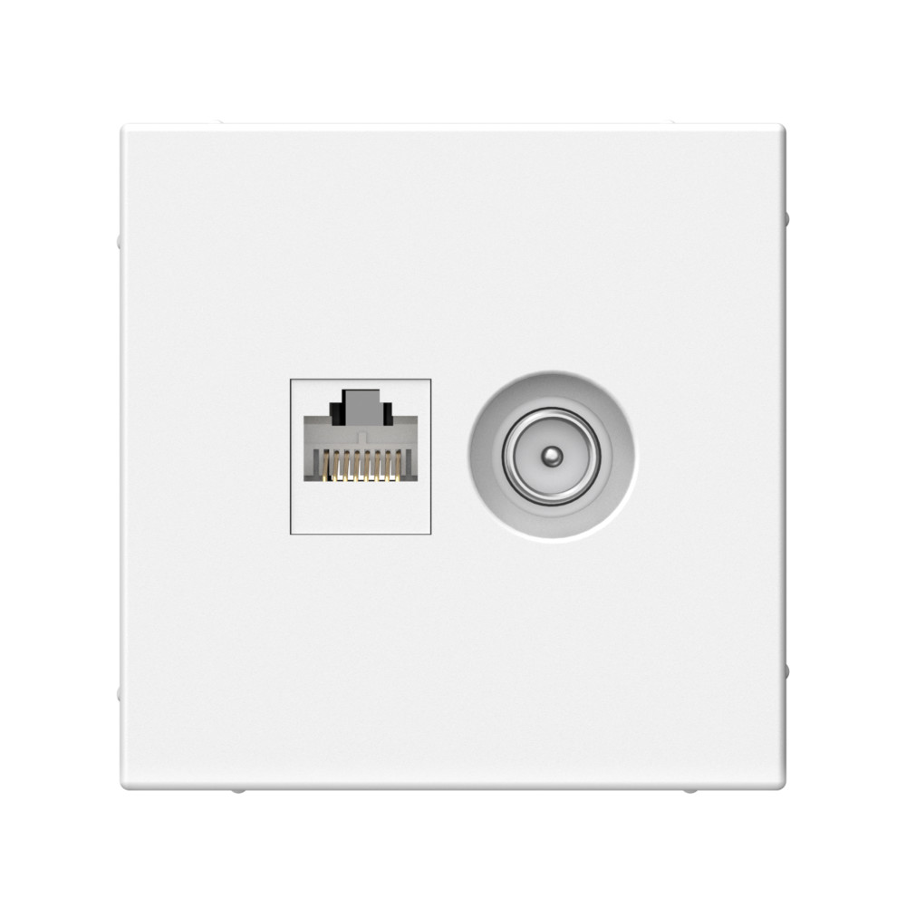 Изображение товара Mеханизм ArtGallery Лотос: двойная розетка + RJ45 и TV