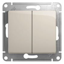 Изображение товара Systeme Electric Glossa Молочный Переключатель 2-клавишный, сх.6,10AX