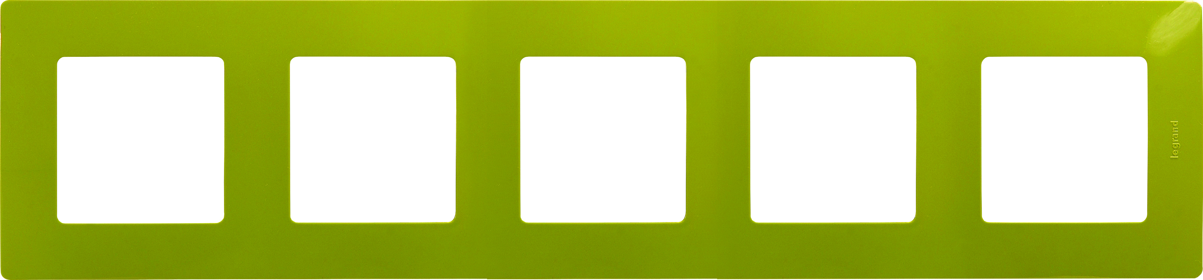 Изображение товара Legrand Etika Рамка зелёный папоротник 5 постов для розеток и выключателей