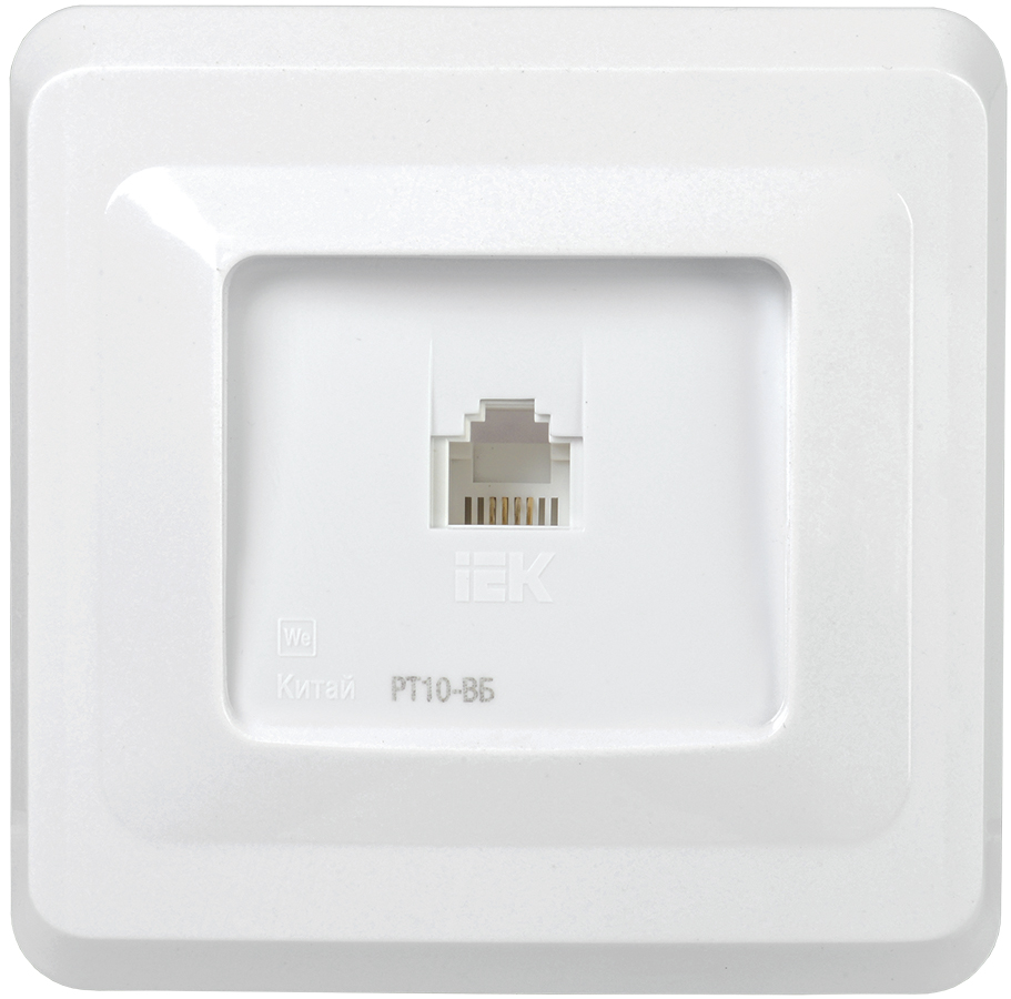 Изображение товара VEGA РТ10-ВБ Розетка RJ11 белая