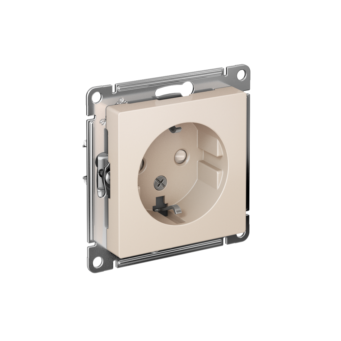 Изображение товара Systeme Electric AtlasDesign Беж Розетка с/з со шторками, 16А, механизм
