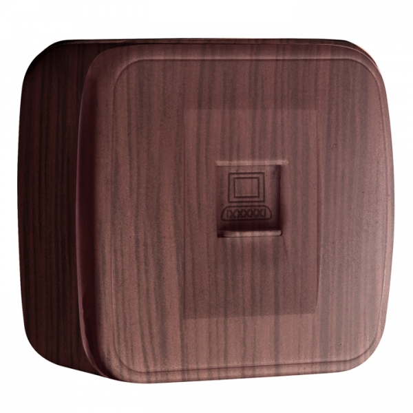 Изображение товара EKF Basic Минск Темное дерево Розетка RJ-11, ОП.