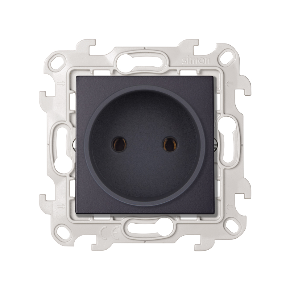 Изображение товара Simon 24 Графит Розетка 2К без защитных шторок