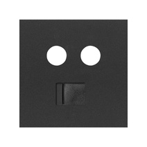 Изображение товара Simon 100 Черный матовый Накладка розетки комбинированной R-TV+SAT + RJ45