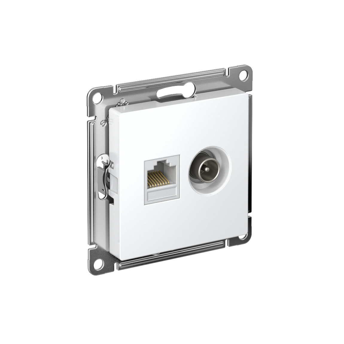 Изображение товара Systeme Electric AtlasDesign Бел Розетка двойная ТВ + компьютерная RJ45, кат. 5Е