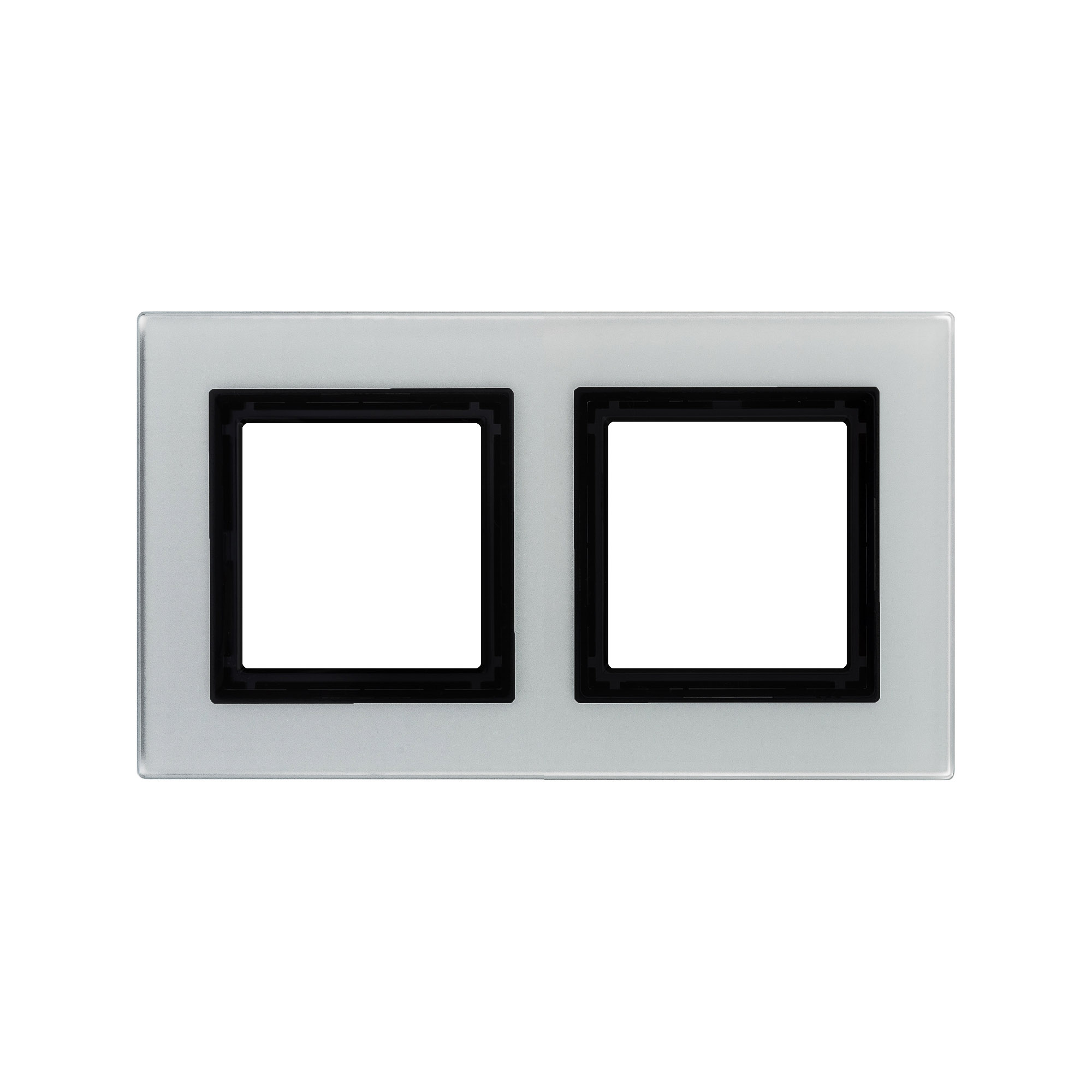 Изображение товара DKC Avanti Рамка из естественного стекла светло-серая 4 модуля для настенного монтажа