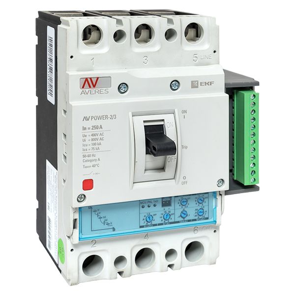 Изображение товара EKF Выключатель автоматический в литом корпусе AV-POWER-2/3 250А 100кА ETU2.2 Изображение товара EKF Выключатель автоматический в литом корпусе AV-POWER-2/3 250А 100кА ETU2.2