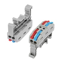 Изображение товара REXANT Клемма СМК 222-422D проходная 2-полюсная, с креплением на DIN-рейку (0,08-4 мм²) серая (50 шт./уп.).