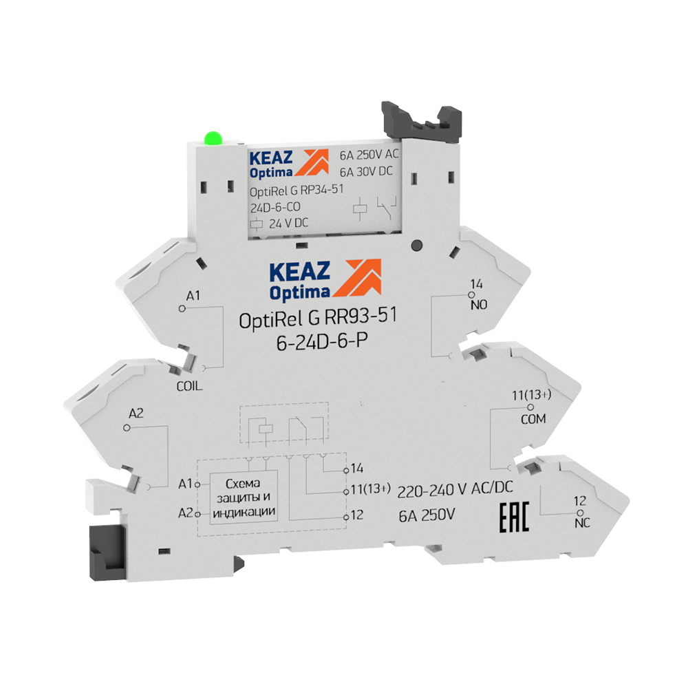 Изображение товара КЭАЗ Релейный модуль OptiRel G RM38-61-24D-6-P-CO.