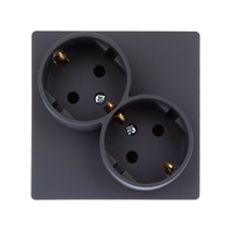 Изображение товара Simon 24 Графит Розетка 2Х2К+3 Sсhuko без защитных шторок