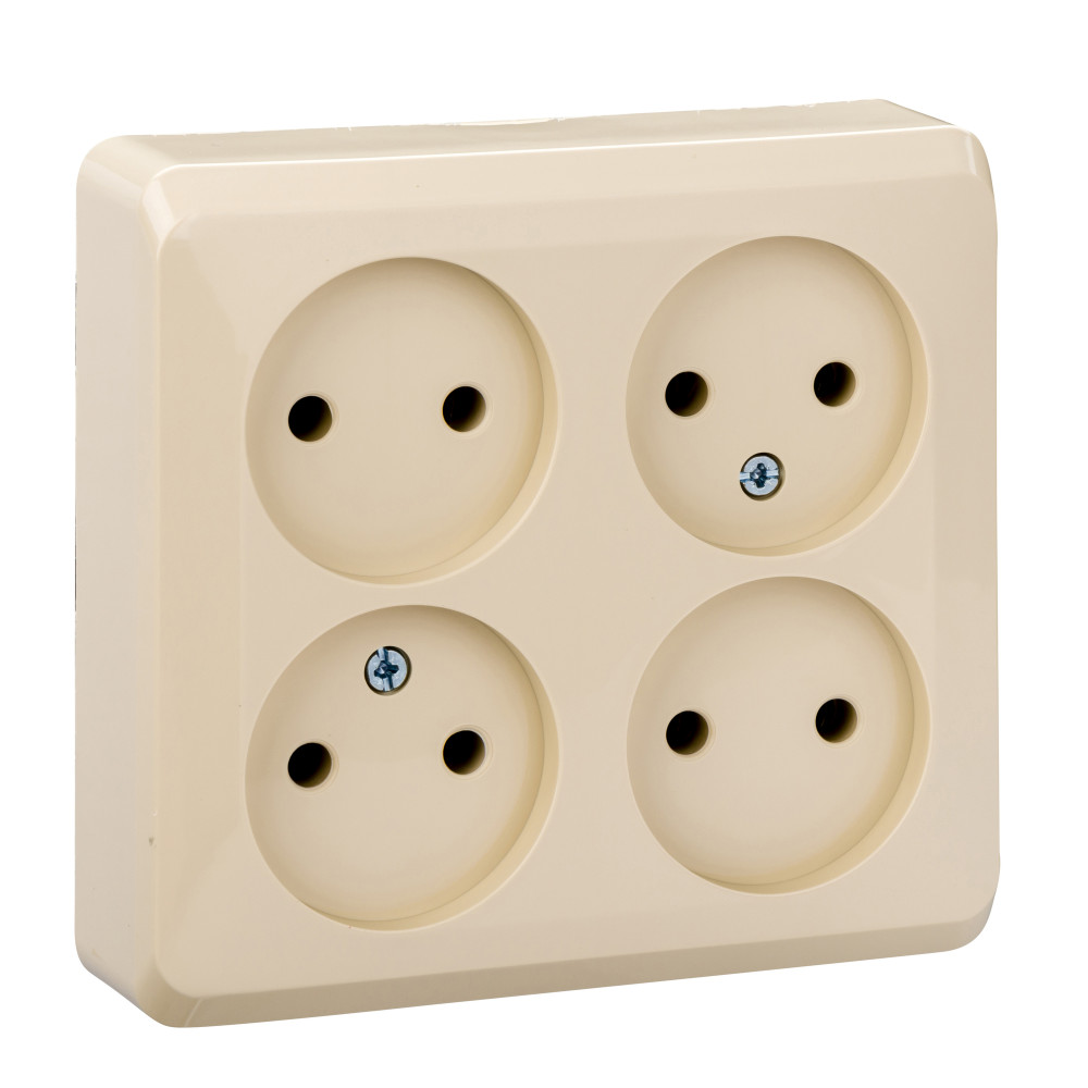 Изображение товара Systeme Electric Этюд наруж Крем Розетка 4-ая б/з без шторок