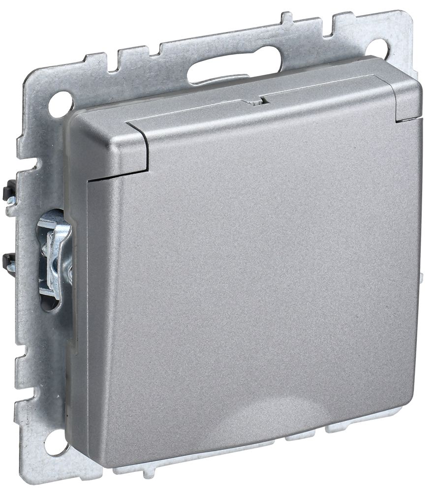 Изображение товара IEK BRITE BASE Розетка 1-м с/з IP20 230 В 16 А, серый