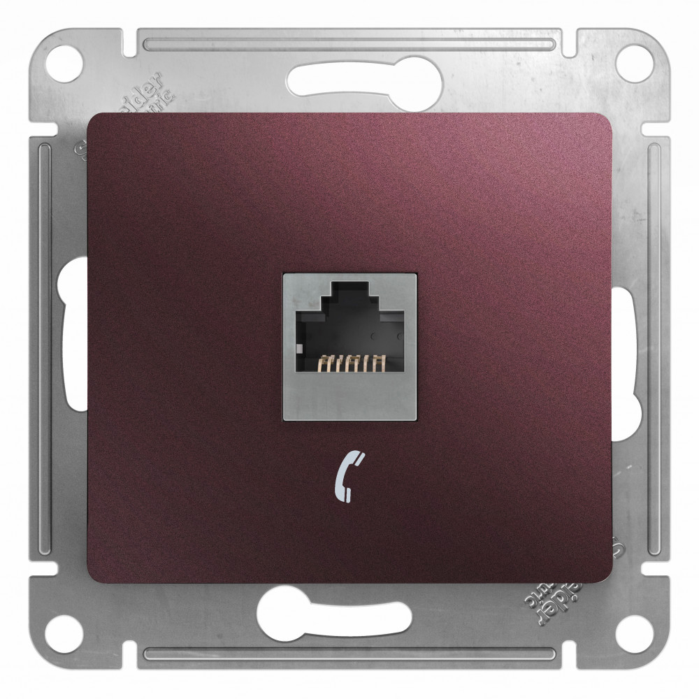 Изображение товара Glossa RJ11 - баклажановая розетка телефонная с механизмом