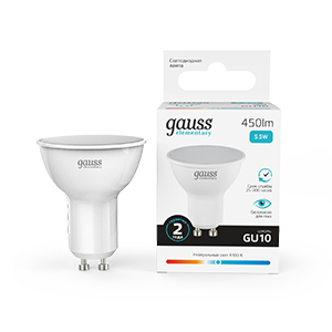 Изображение товара Gauss Лампа Elementary MR16 5.5W 450lm 4100К GU10 LED