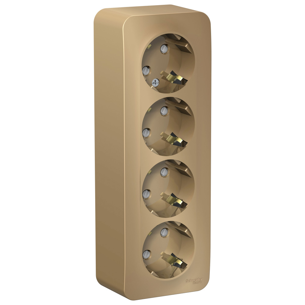 Изображение товара Systeme Electric Blanca наруж Титан Розетка 4-ая с/з со шторками 16А, 250В, изолир. пластина