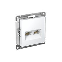 Изображение товара Systeme Electric AtlasDesign Бел Розетка двойная компьютерная RJ45+RJ45, кат.5E, механизм