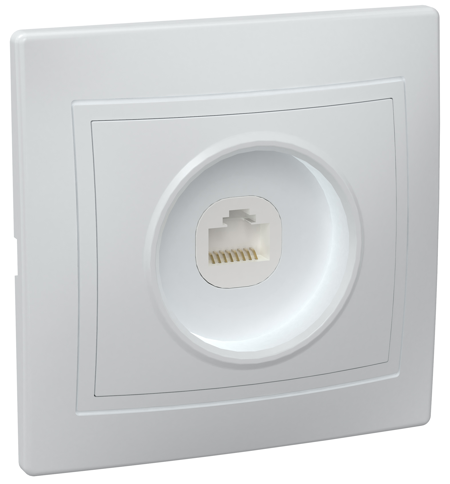 Изображение товара KVARTA РК10 КБ розетка 1 фазная белая сборка с корпусом и рамкой