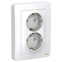 Изображение товара Systeme Electric Blanca внутр Бел Розетка 2-ая с/з со шторками, 16А, 250В