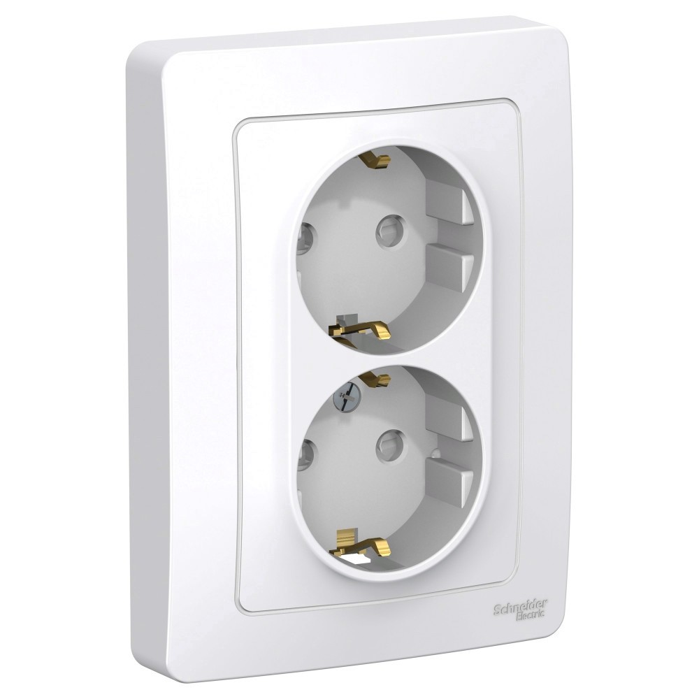 Изображение товара Rозетка скрытого монтажа Blanca белый две розетки с заземлением и шторками