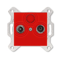 Изображение товара ABB EPJ Levit красный / дымчатый чёрный Розетка TV-R, оконечная, красный