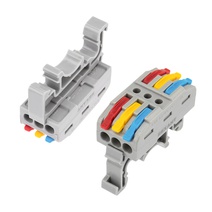 Изображение товара REXANT Клемма СМК 222-423D проходная 3-полюсная, с креплением на DIN-рейку (0,08-4 мм²) серая (50 шт./уп.).