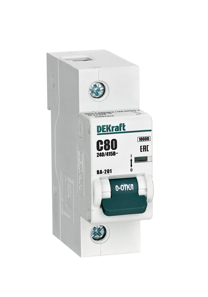 Изображение товара Dekraft Автоматический выключатель 1Р 80А х-ка С ВА-201 10кА