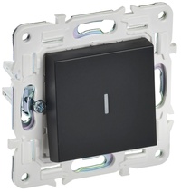 Изображение товара IEK SKANDY Черный Выключатель 1-клавишный проходной с индикацией 10А SK-V08Bl