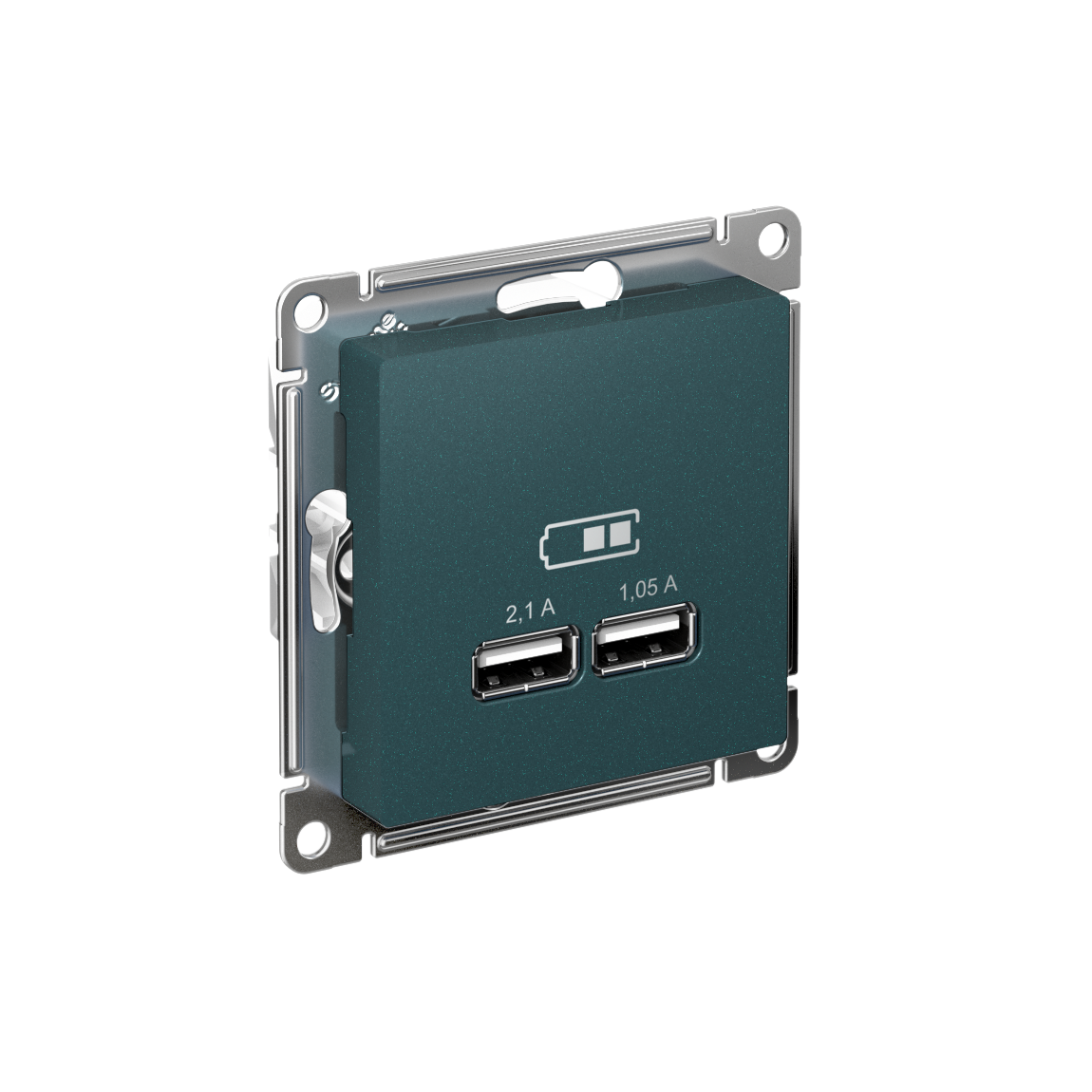 Изображение товара AtlasDesign Изумруд USB: 5 В, 2 порта по 2,1 А и 1 порт 1,05 А